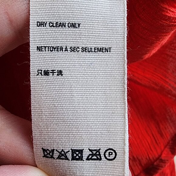 Free People Bright Red/Orange V-Neck Crossover Blouse Size Medium - Picture 10 of 16